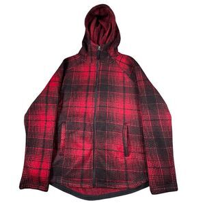 Flannel Shacket Women's Large (12-14) Swiss Tech Fleece‎ Full Zip Hooded Jacket